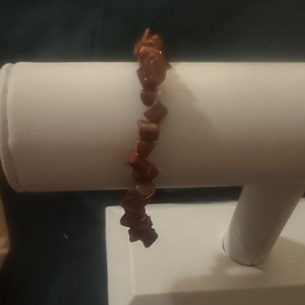 Beaded Brown Chip Stretch Bracelet